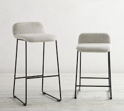 Zoe Upholstered Metal Stool
