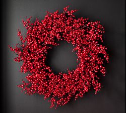 Faux Red Berry Wreath &amp; Garland