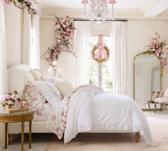 Rose⭐さま専用ページです。セット用掛け布団 LoveShackFancy Pink Embroidered Rose Duvet Cover | Pottery Barn