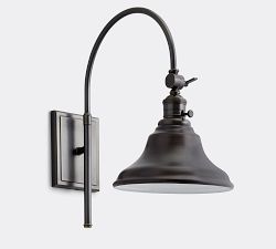 Curved Metal Bell Arc Sconce (18'')