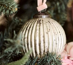 LoveShackFancy Pinstripe Gold Ornament