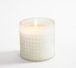 Frosted Glass Hobnail Candles - Fig &amp; Sandalwood