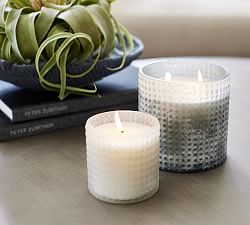 Frosted Glass Hobnail Candles - Fig &amp; Sandalwood