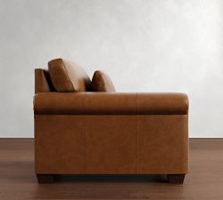 Build Your Own York Roll Arm Deep Seat Leather Sectional
