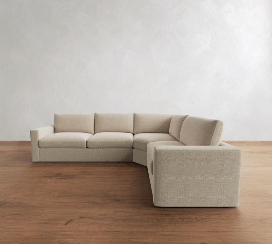 Westwood Square Arm 3-Piece Wedge Sleeper Sectional (127") by Pottery Barn