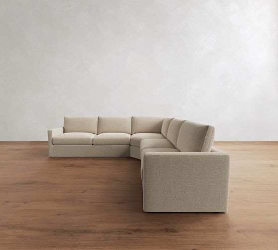 Westwood Slim Arm 3-Piece L-Shaped Wedge Sleeper Sectional (124") by Pottery Barn