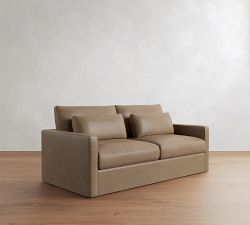 Westwood Slim Arm Deep Seat Leather Sleeper Sofa  (53"&ndash;84")