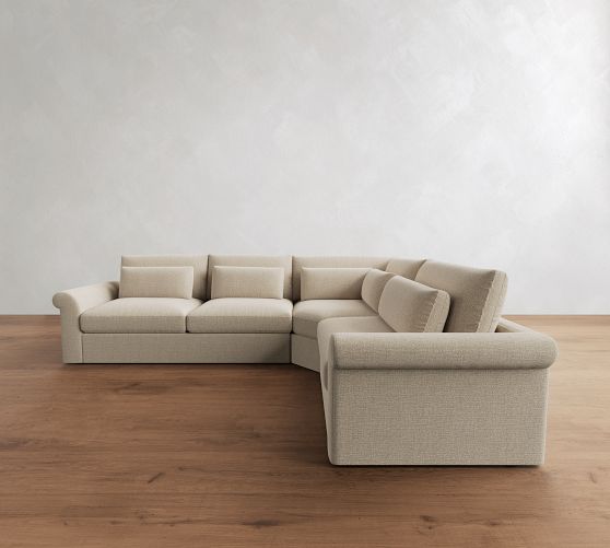 Westwood Roll Arm Deep Seat 3-Piece Wedge Sleeper Sectional (135") by Pottery Barn