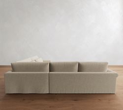 Westwood Roll Arm Deep Seat Slipcovered 3-Piece Wedge Sleeper Sectional (135")