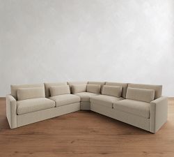 Westwood Slim Arm Deep Seat 3-Piece L-Shaped Wedge Sleeper Sectional (129")
