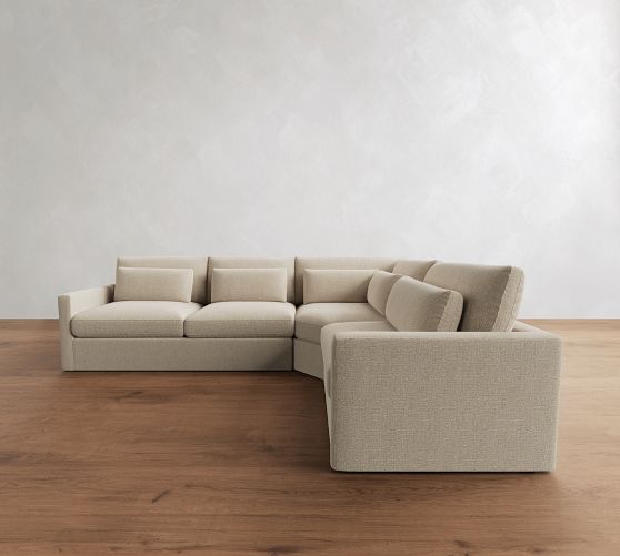 Westwood Slim Arm Deep Seat 3-Piece Wedge Sleeper Sectional (129") by Pottery Barn