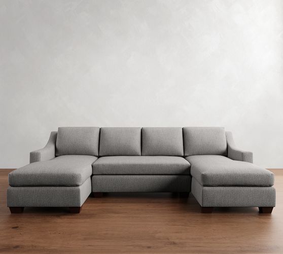 York Slope Arm Double Chaise Sectional (107"-127") by Pottery Barn