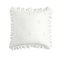 LoveShackFancy White Embellished Rosette Sham