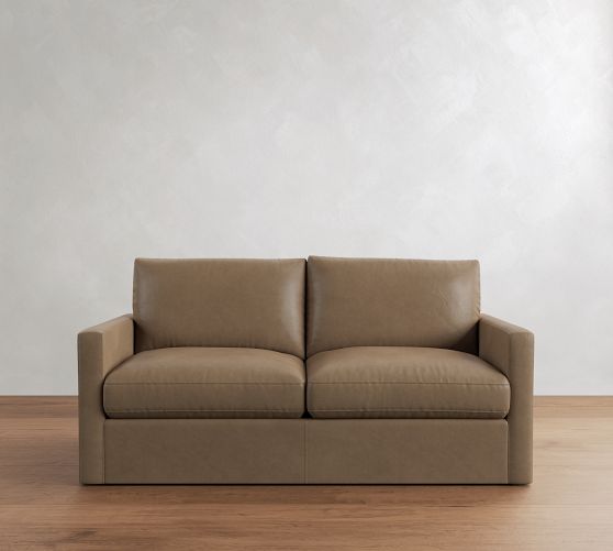 Westwood Slim Arm Leather Sleeper Sofa (53"-84") by Pottery Barn