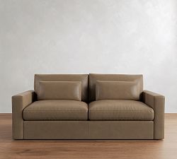 Westwood Square Arm Deep Seat Leather Sleeper Sofa (58"&ndash;89")