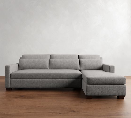 York Square Arm Deep Seat Chaise Sectional (84"-115") by Pottery Barn