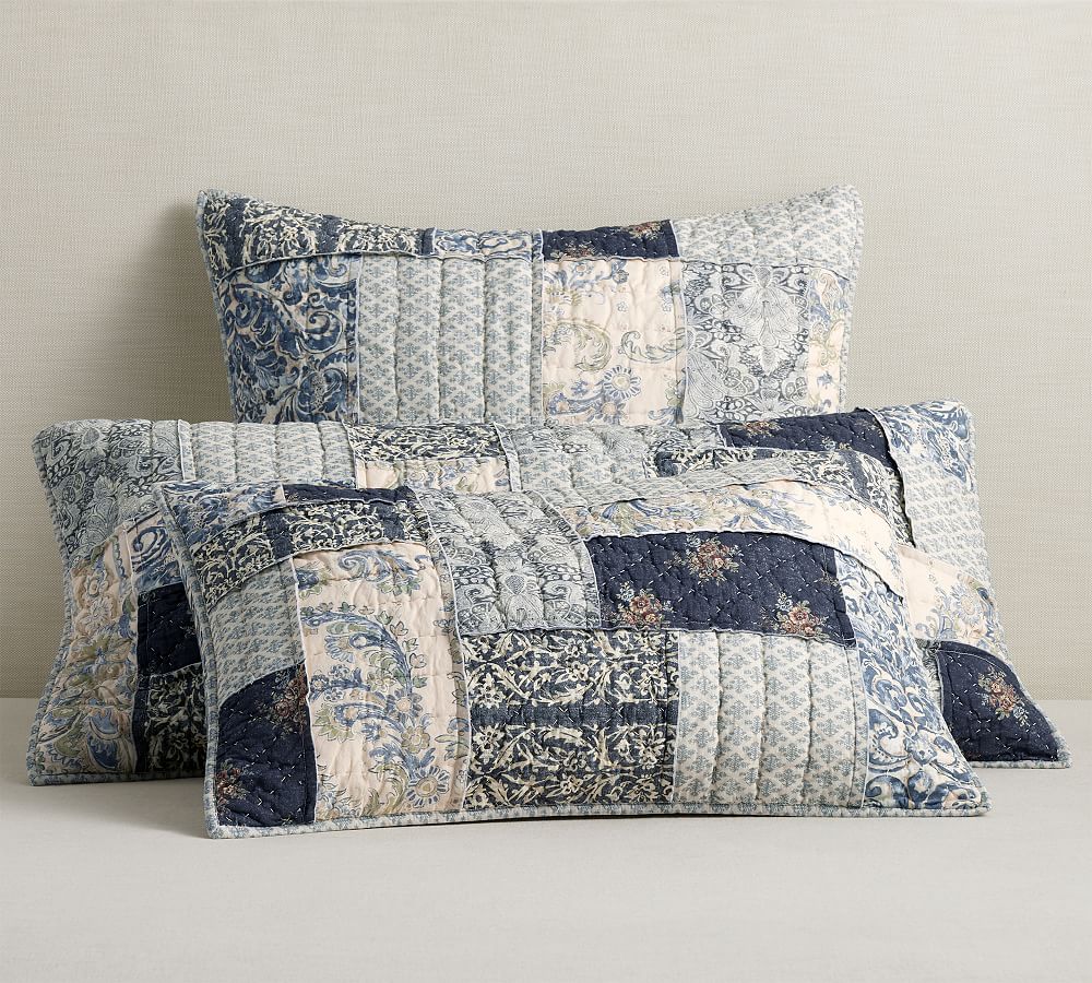 Delaney Handcrafted Patchwork Cotton Quilted Sham by Pottery Barn