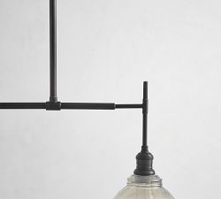 Vintage Glass Linear Chandelier (43")