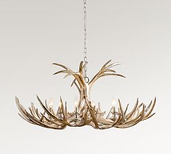 Faux Antler Round Champagne Chandelier (48")