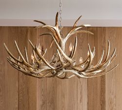 Faux Antler Round Champagne Chandelier (48")