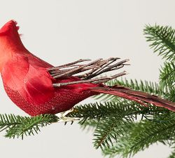 Red Cardinal Tree Clip Ornament - Set of 5