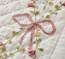 LoveShackFancy Bow Embellished Quilt