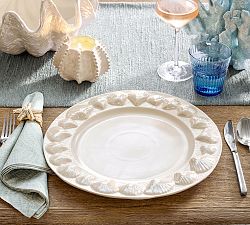 Pearlescent Shell Stoneware Chargers - Set of 4