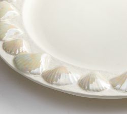 Pearlescent Shell Stoneware Chargers - Set of 4