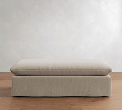 Palmetto Slipcovered Ottoman and a Half