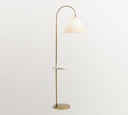 Sinclair Metal Arc Floor Lamp with Marble Tray (66")