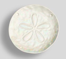 Pearlescent Sand Dollar Stoneware Salad Plates - Set of 4