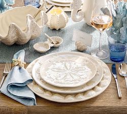 Pearlescent Sand Dollar Stoneware Salad Plates - Set of 4