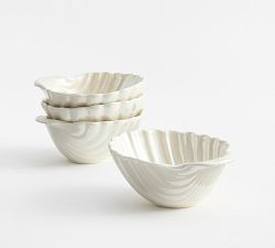 Pearlescent Shell Stoneware Cereal Bowls - Set of 4