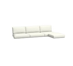 Huntington Slp-Arm 4pc-Ottoman,RA,LA,Armless Chair Sect. Cushion Cvrs,High Perf. Canvas; White
