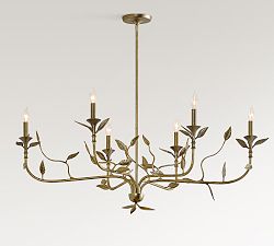 Botanical Forged Iron Oval Chandelier (50")