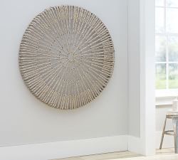 Open Box: Handwoven Willow Wheel Wall Art - White Wash