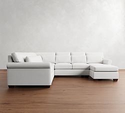 York Roll Arm Deep Seat 4-Piece Chaise Sectional (122")