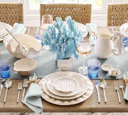 Pearlescent Shell Stoneware Chargers - Set of 4