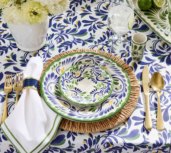 Puebla Multi Porcelain Appetizer Plates - Set of 4 by Pottery Barn