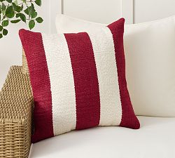 Textured Classic Striped Outdoor Pillow