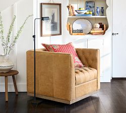 Edgewood Leather Swivel Chair