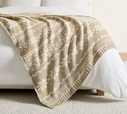 Open Box: Fair Isle Blanket, One Size - Neutral/Ivory
