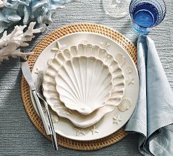 Pearlescent Shell Stoneware Salad Plates - Set of 4