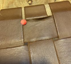 Open Box: Fenton Leather Dining Side Chair (32.5") - Vintage Caramel, Seadrift Leg