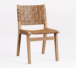 Open Box: Fenton Leather Dining Side Chair (32.5") - Vintage Caramel, Seadrift Leg