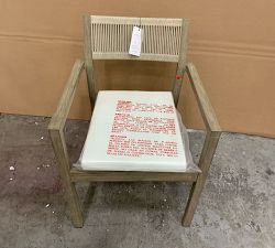 Open Box: Indio Coastal Stackable Outdoor Dining Armchair - Biscotti &amp; Oat Rope