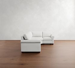 York Roll Arm 3-Piece Wedge Sleeper Sectional (119")