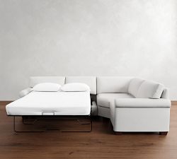 York Roll Arm 3-Piece Wedge Sleeper Sectional (119")