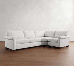 York Roll Arm 3-Piece Wedge Sleeper Sectional (119")