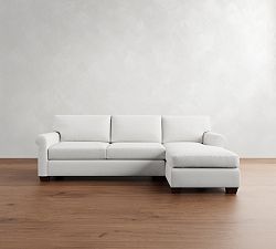 York Roll Arm Chaise Sleeper Sectional (119")